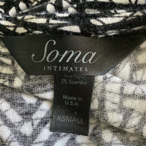Soma Empire Waist V-Neck Maxi Dress XS Black and White 150C - Picture 5 of 6